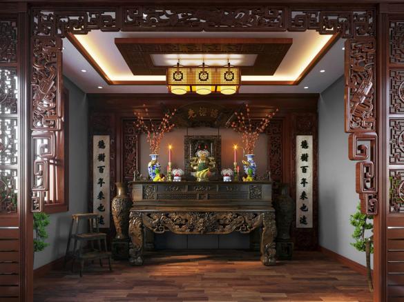 Thiết kế kích thước bàn thờ tủ thờ theo phong thủy